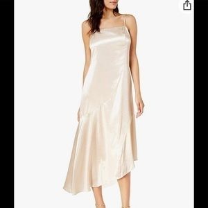 Rachel Roy blush satin asymmetrical slip dress